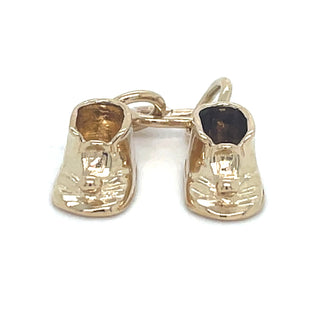 Vintage 9ct Yellow Gold Baby Boots Charm