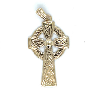 Vintage 9ct Yellow Gold Detailed Celtic Cross Pendant