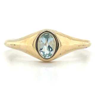 9ct Yellow Gold Rubover Earth Grown Topaz Ring