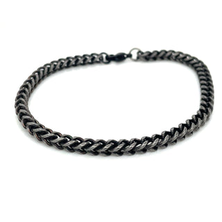 Gents Stainless Steel Black Spiga Bracelet