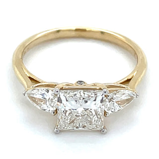 Diana - 14ct Yellow Gold 2ct Princess & Pear Laboratory Grown Diamond Engagement Ring