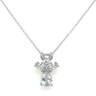 Sterling Silver CZ Angel Pendant