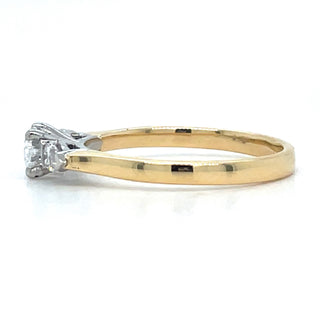 Kylie - 18ct Yellow Gold Laboratory Grown 1.51ct Horizontal Oval With Pear Side Stone Diamond Ring