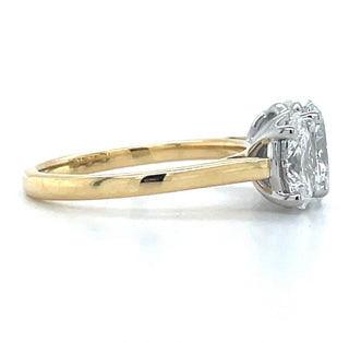 Angelina - 18ct Yellow Gold 2.12ct Laboratory Grown Oval Three Stone Diamond Engagement Ring