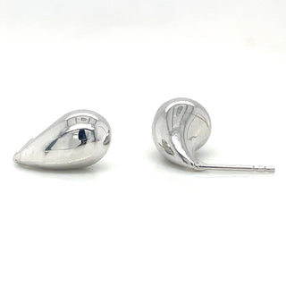 9ct White Gold Small Teardrop Earrings