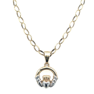 Vintage 9ct Gold Two Tone Claddagh Pendant
