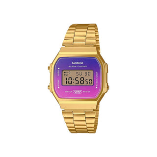 Casio Vintage Purple to Pink Fade Dial Golden Watch