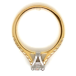 Penelope-18ct Yellow Gold 0.60ct Solitaire Earth Grown Diamond Engagement Ring With Castle Set Shoulders