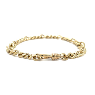 Vintage 9ct Yellow Gold Belcher Solid Link 8” Bracelet