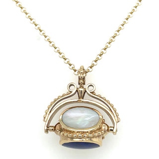 Vintage 9ct Yellow Gold Spinning Fob Pendant With Beaded Edge Detail