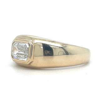 9ct Yellow Gold Laboratory Grown 1.05ct Emerald Cut Solitaire Diamond Ring