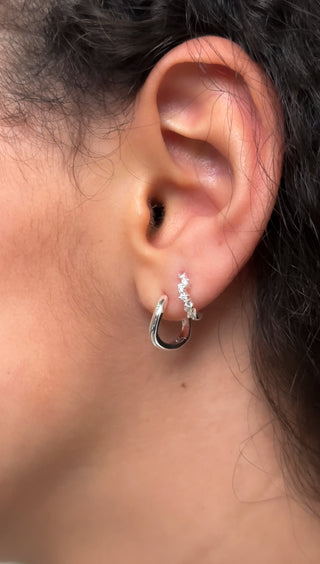 Sterling Silver Wavy Hoop Earrings