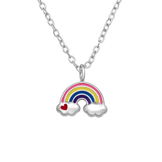 Children’s Sterling Silver Small Rainbow Necklace.