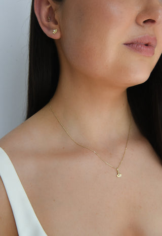 9ct Yellow Gold Pearl & Leaf Necklace