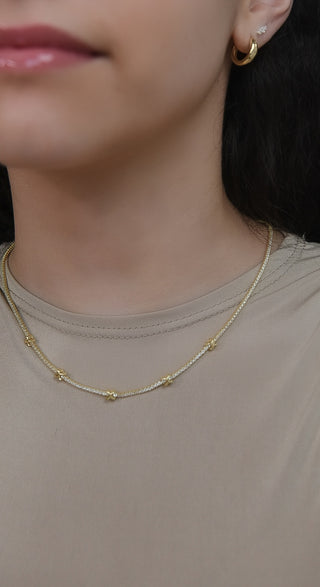 Golden Kiss Tennis Necklace