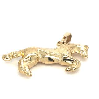 Vintage 9ct Yellow Gold Jumping Horse Pendant