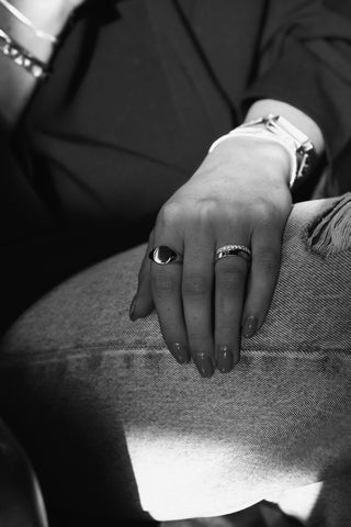 Sterling Silver Gents Round Signet Ring