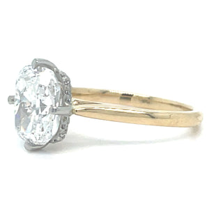 Aoife - 14ct Yellow Gold Laboratory Grown Cushion Solitaire With Hidden Diamond Halo