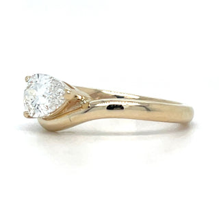Cara - 9ct Yellow Gold 1ct - 1.05ct Laboratory Grown Horizontal Pear Cut Diamond Shaped Ring