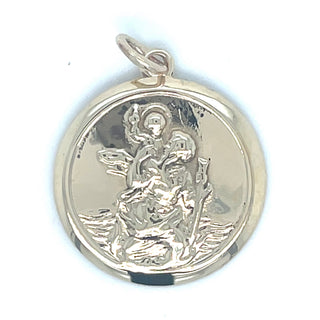 Vintage 9ct Yellow Gold St Christopher Disc Pendant