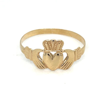 Vintage 9ct Yellow Gold Petite Claddagh Ring