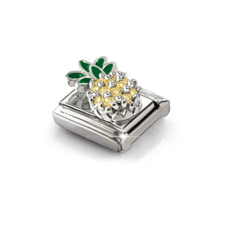 Composable Classic SYMBOLS steel, enamel and sterling silver CZ Yellow Pineapple