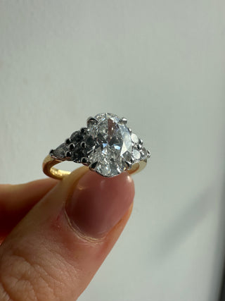 Eden - 18ct Yellow Gold 2.55ct Laboratory Grown Oval Diamond Engagement Ring With Side Stones