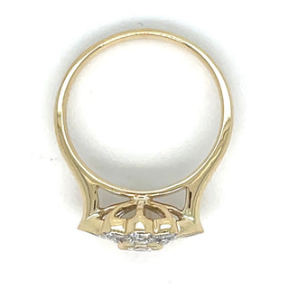 14ct Yellow Gold Floral Laboratory Grown 0.92ct Diamond Ring