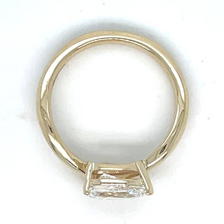 Cara - 9ct Yellow Gold 1ct - 1.05ct Laboratory Grown Horizontal Pear Cut Diamond Shaped Ring