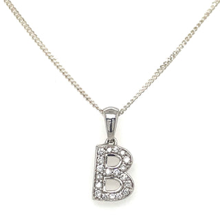 Sterling Silver Cz Initial Necklaces