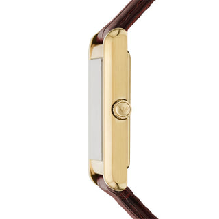 Emporio Armani Gino Two Hand Date Brown Leather Watch