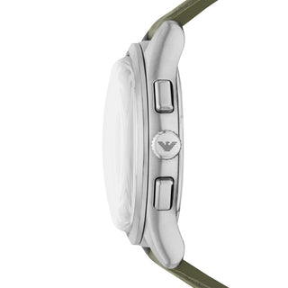 Emporio Armani Dario Gents Green Leather Strap Watch