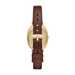 Emporio Armani Sinfonia Two Hand Oval Brown Leather Watch