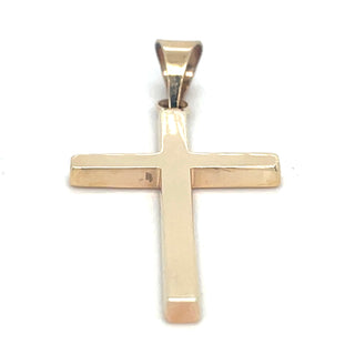 Vintage 9ct Yellow Gold Solid Cross Pendant
