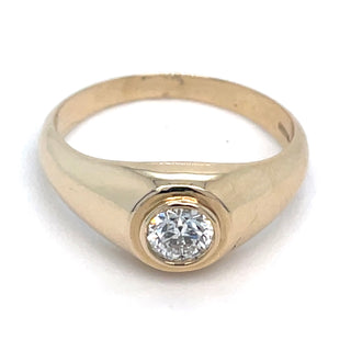 9ct Yellow Gold Laboratory Grown 0.50ct Round Brilliant Solitaire Diamond Ring