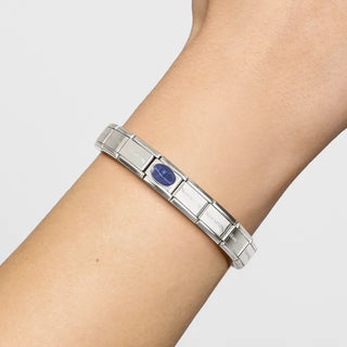 Composable Classic HARD STONES steel and 925 sterling silver Sodalite Mat