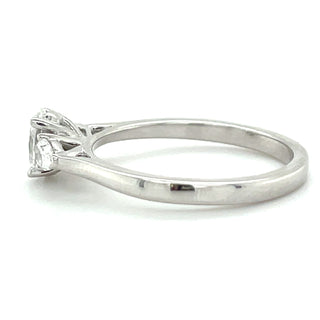 Larissa - 14ct White Gold .63ct Laboratory Grown Oval Centre and Side Pear Diamond Ring