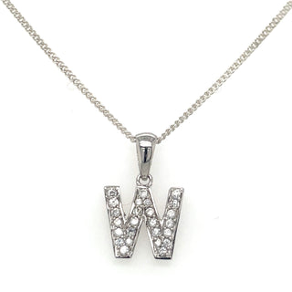 Sterling Silver Cz Initial Necklaces