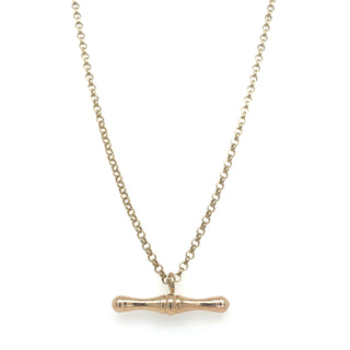 Vintage 9ct Yellow Gold 24” Belcher Chain With Dog Bone T-Bar