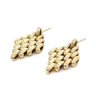 Vintage 18ct Yellow Gold Panther Link Drop Earrings