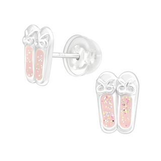 Children’s Sterling Silver Pink Ballet Slipper Earrings