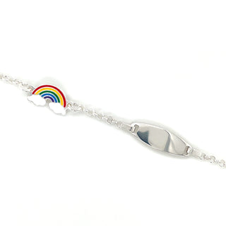Sterling Silver Engravable Rainbow Bracelet