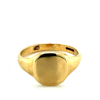 Vintage 9ct Yellow Gold Plain Signet Ring