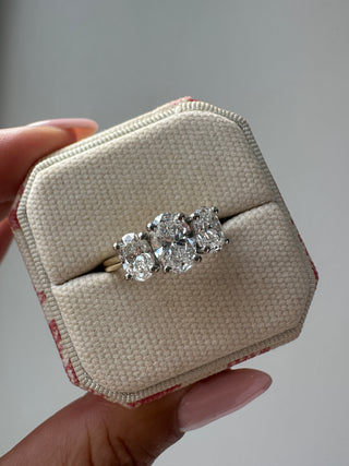 Angelina - 18ct Yellow Gold 2.56ct Laboratory Grown Oval Three Stone Diamond Engagement Ring