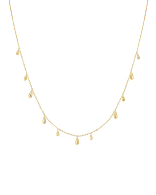 Ania Haie Gold Polished Teardrop Dangle Station Necklace