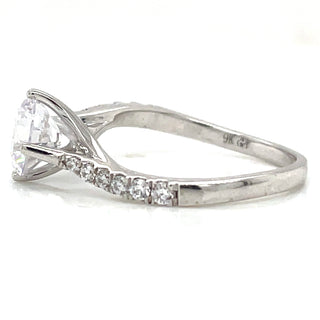 9ct White Gold Cz Spider Claw Solitaire Ring