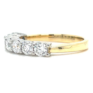 18ct Yellow Gold Laboratory Grown 1.06ct Seven Stone Diamond Ring