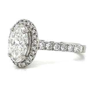 Piper - Platinum 2.07ct Oval Halo Laboratory Grown Diamond Ring