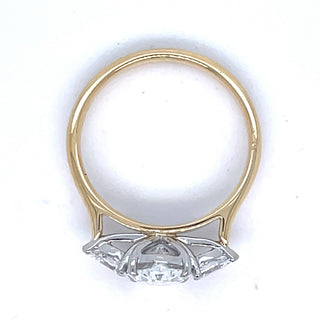 Daniela - 18ct Yellow Gold 1.78ct Laboratory Grown Oval Three Stone Engagement Ring with Side Pear Diamonds