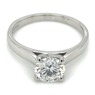 Fay - Platinum Laboratory Grown 1ct Four Claw Round Brilliant Diamond Solitaire Ring